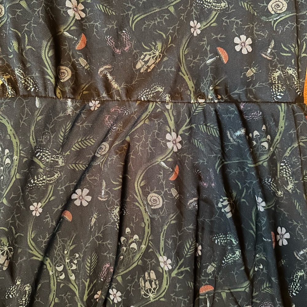 Thorn & Fable Mushroom Vines Mesh Dress With Bell Sleeves - Picture 2 of 10